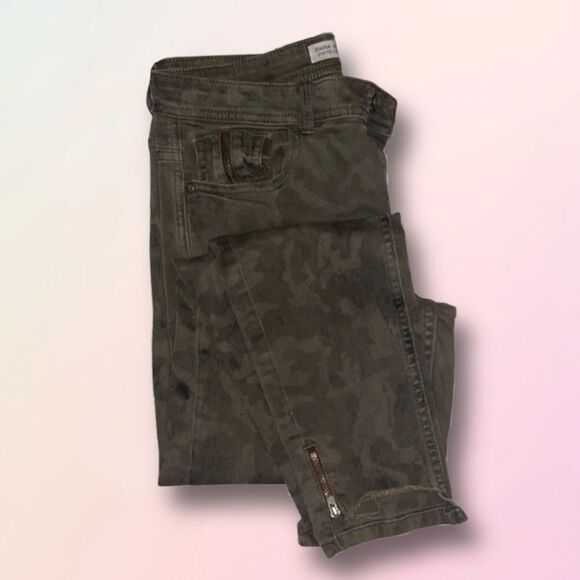 Zara, Retro, Basic Denim, Army Green, Camouflage Denim Jeans - Picture 8 of 8
